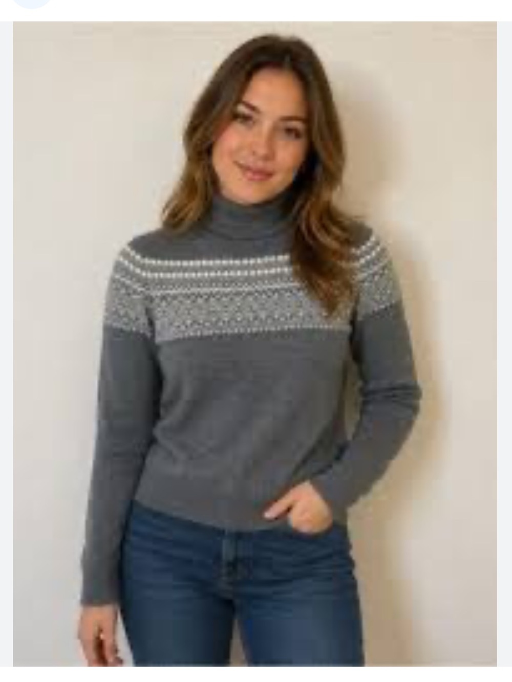 Ann Taylor Loft Fair Isle Cashmere & Merino Wool Knit Sweater Sz Small - Picture 1 of 9